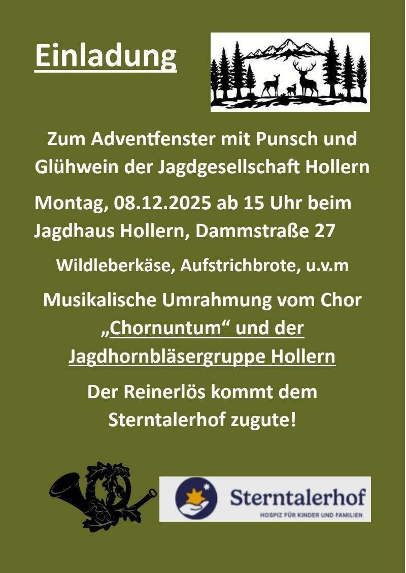 Adventfenster der Jagdgesellschaft Hollern