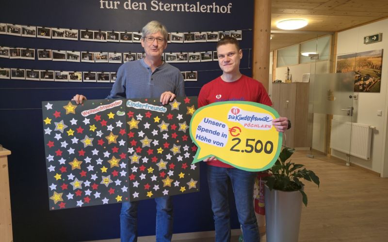 Pascal Dorner mit den Kinderfreunden Pöchlarn